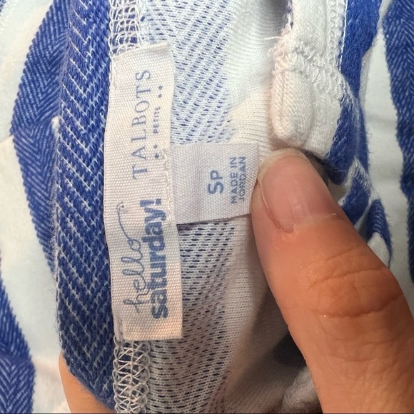 Talbots Petite Blue and White Striped Dress in Size Sp - Picture 7 of 8